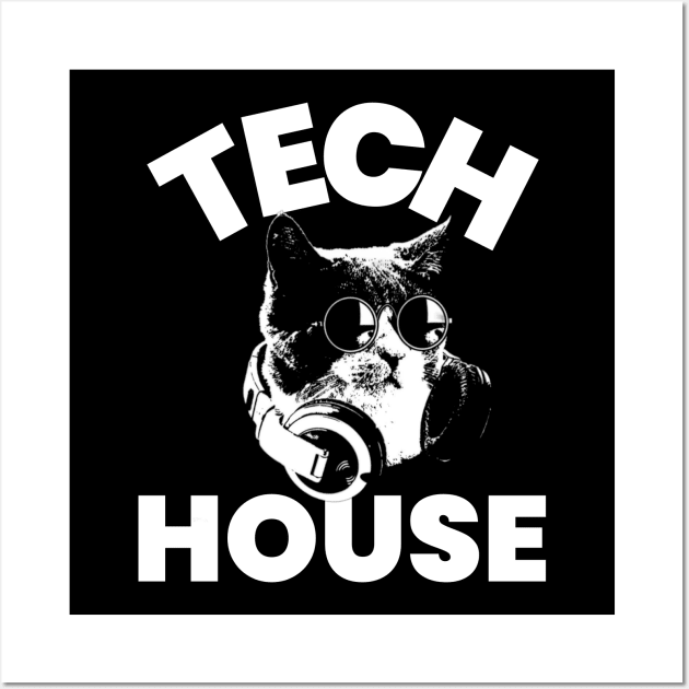 TECH HOUSE - Cat Wall Art by DISCOTHREADZ 